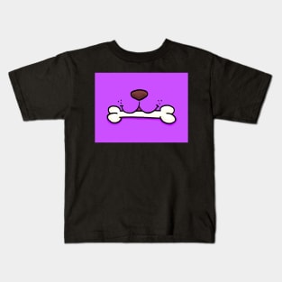 Dog Mouth With Bone Face Mask (Purple) Kids T-Shirt